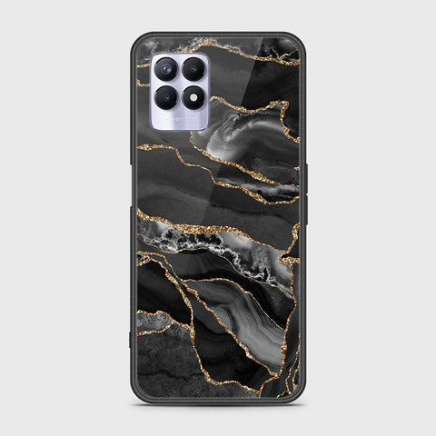 Realme Narzo 50 4G Cover - Black Marble Series - HQ Ultra Shine Premium Infinity Glass Soft Silicon Borders Case