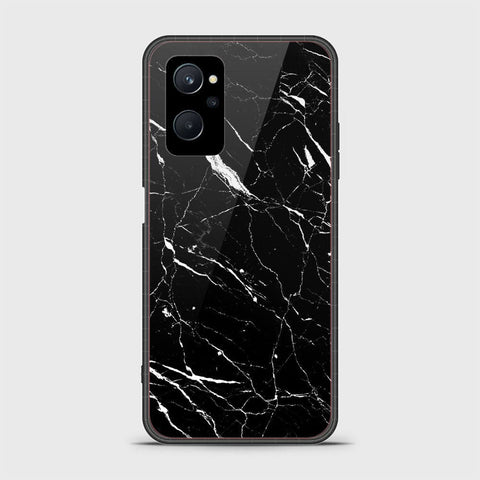 Realme 9i Cover - Black Marble Series - HQ Ultra Shine Premium Infinity Glass Soft Silicon Borders Case