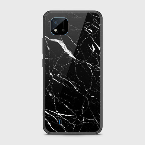 Realme Narzo 50i Cover- Black Marble Series - HQ Ultra Shine Premium Infinity Glass Soft Silicon Borders Case