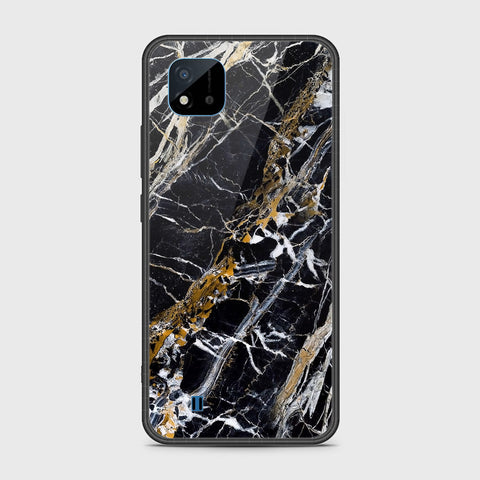 Realme Narzo 50i Cover- Black Marble Series - HQ Ultra Shine Premium Infinity Glass Soft Silicon Borders Case