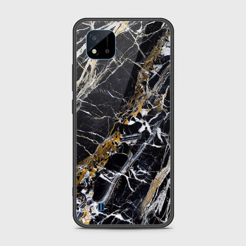 Realme C20A Cover- Black Marble Series - HQ Ultra Shine Premium Infinity Glass Soft Silicon Borders Case