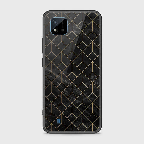 Realme C20A Cover- Black Marble Series - HQ Ultra Shine Premium Infinity Glass Soft Silicon Borders Case