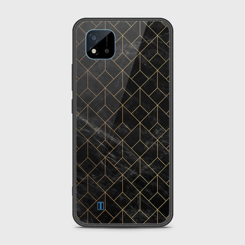 Realme C20 Cover- Black Marble Series - HQ Ultra Shine Premium Infinity Glass Soft Silicon Borders Case