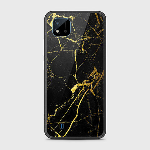 Realme Narzo 50i Cover- Black Marble Series - HQ Ultra Shine Premium Infinity Glass Soft Silicon Borders Case