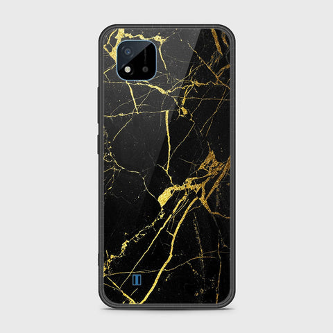 Realme C20A Cover- Black Marble Series - HQ Ultra Shine Premium Infinity Glass Soft Silicon Borders Case