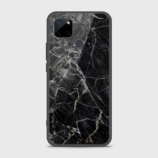 Realme C21Y Cover- Black Marble Series - HQ Ultra Shine Premium Infinity Glass Soft Silicon Borders Case