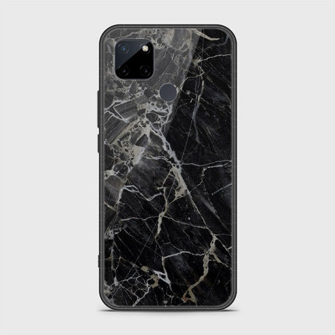 Realme C25Y Cover- Black Marble Series - HQ Ultra Shine Premium Infinity Glass Soft Silicon Borders Case