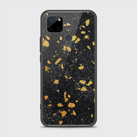 Realme C21Y Cover- Black Marble Series - HQ Ultra Shine Premium Infinity Glass Soft Silicon Borders Case