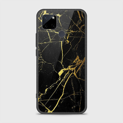 Realme C21Y Cover- Black Marble Series - HQ Ultra Shine Premium Infinity Glass Soft Silicon Borders Case