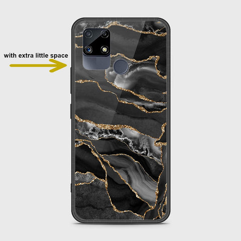 Realme C25s Cover- Black Marble Series - HQ Ultra Shine Premium Infinity Glass Soft Silicon Borders Case