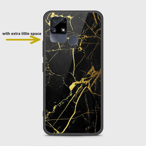 Realme C25s Cover- Black Marble Series - HQ Ultra Shine Premium Infinity Glass Soft Silicon Borders Case