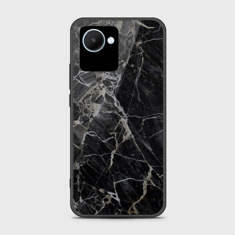 Realme C30s Cover- Black Marble Series - HQ Ultra Shine Premium Infinity Glass Soft Silicon Borders Case