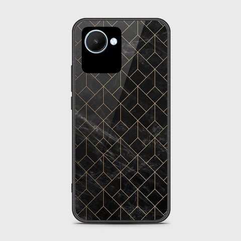 Realme C30s Cover- Black Marble Series - HQ Ultra Shine Premium Infinity Glass Soft Silicon Borders Case