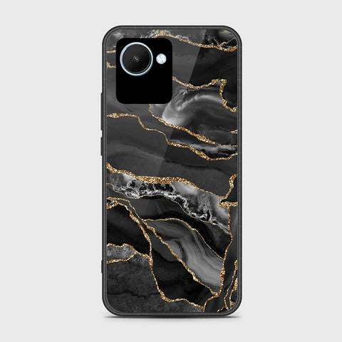 Realme C30s Cover- Black Marble Series - HQ Ultra Shine Premium Infinity Glass Soft Silicon Borders Case