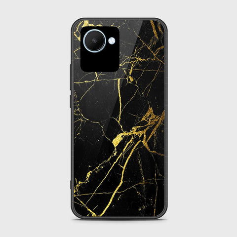 Realme C30s Cover- Black Marble Series - HQ Ultra Shine Premium Infinity Glass Soft Silicon Borders Case