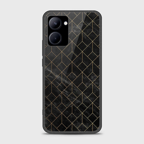 Realme C33 Cover- Black Marble Series - HQ Ultra Shine Premium Infinity Glass Soft Silicon Borders Case