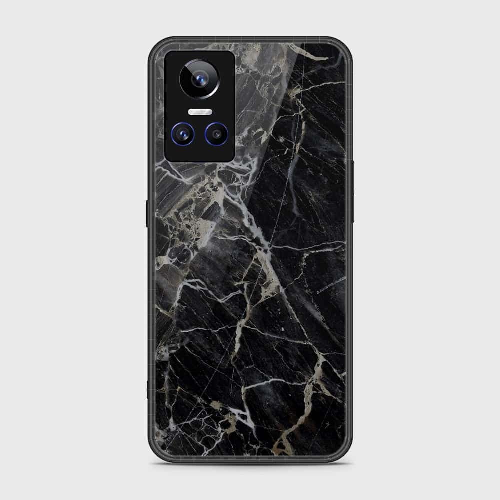 Realme GT Neo 3 Cover- Black Marble Series - HQ Ultra Shine Premium Infinity Glass Soft Silicon Borders Case