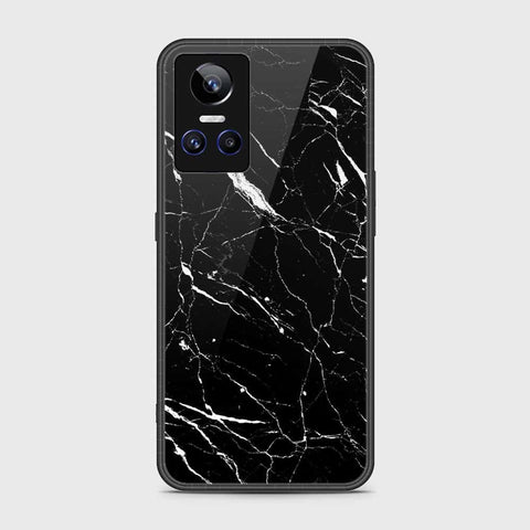 Realme GT Neo 3 Cover- Black Marble Series - HQ Ultra Shine Premium Infinity Glass Soft Silicon Borders Case