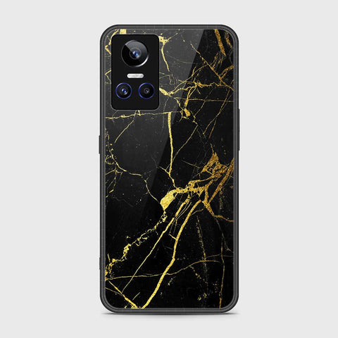 Realme GT Neo 3 Cover- Black Marble Series - HQ Ultra Shine Premium Infinity Glass Soft Silicon Borders Case