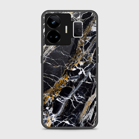 Realme GT Neo 5 Cover- Black Marble Series - HQ Ultra Shine Premium Infinity Glass Soft Silicon Borders Case