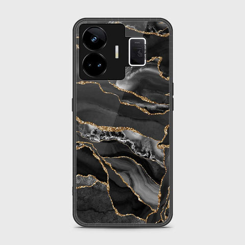 Realme GT Neo 5 Cover- Black Marble Series - HQ Ultra Shine Premium Infinity Glass Soft Silicon Borders Case