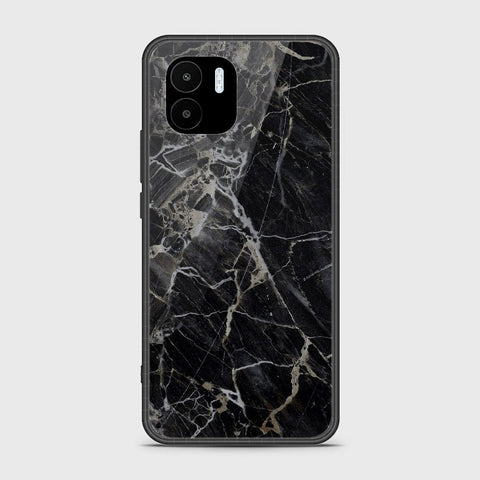 Xiaomi Redmi A1 Cover - Black Marble Series - HQ Ultra Shine Premium Infinity Glass Soft Silicon Borders Case