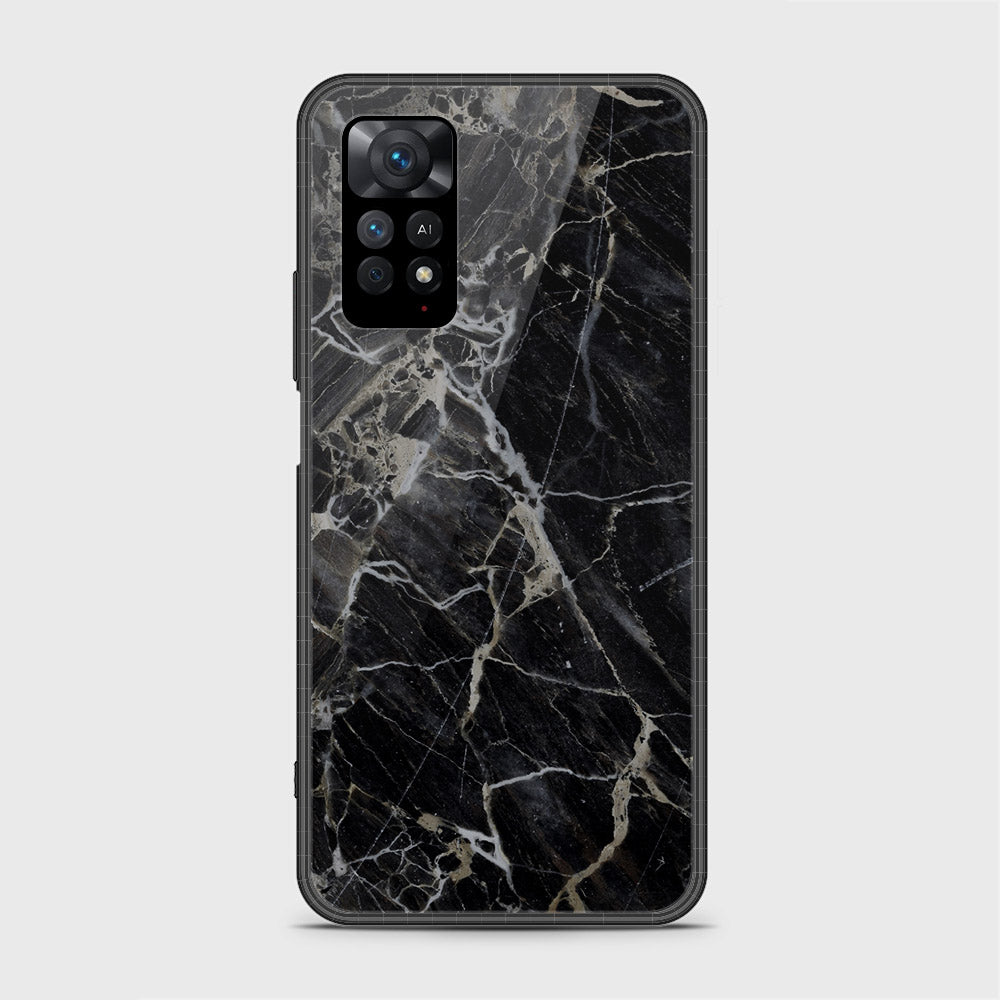 Xiaomi Redmi Note 11S Cover- Black Marble Series - HQ Ultra Shine Premium Infinity Glass Soft Silicon Borders Case