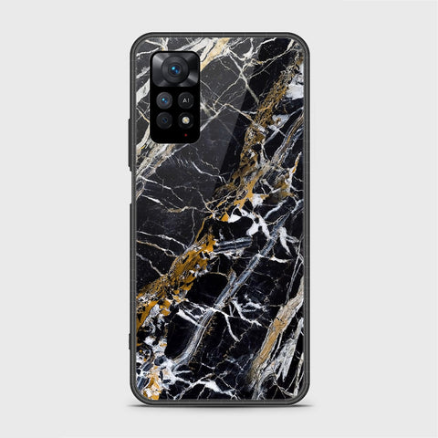 Xiaomi Redmi Note 11S Cover- Black Marble Series - HQ Ultra Shine Premium Infinity Glass Soft Silicon Borders Case