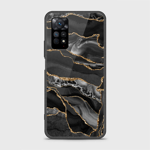 Xiaomi Redmi Note 11S Cover- Black Marble Series - HQ Ultra Shine Premium Infinity Glass Soft Silicon Borders Case