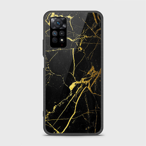 Xiaomi Redmi Note 11S Cover- Black Marble Series - HQ Ultra Shine Premium Infinity Glass Soft Silicon Borders Case