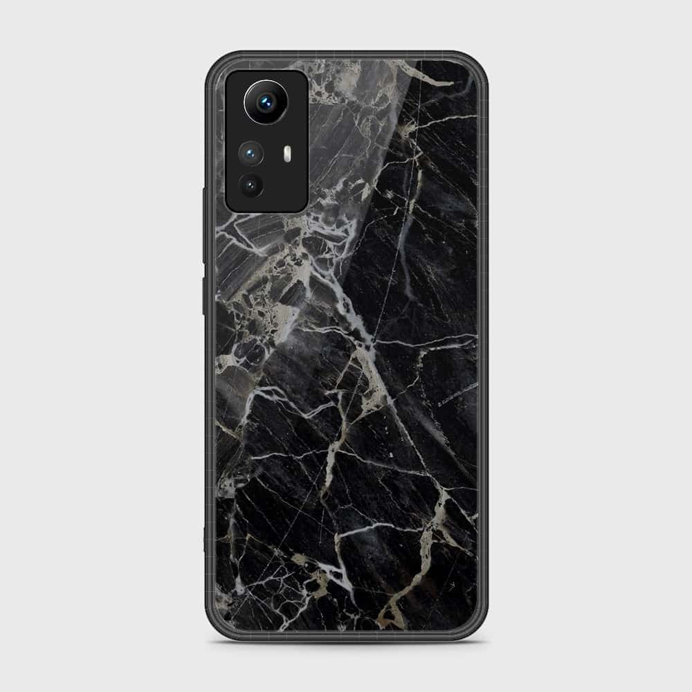 Xiaomi Redmi Note 12S Cover- Black Marble Series - HQ Ultra Shine Premium Infinity Glass Soft Silicon Borders Case