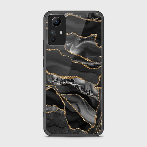 Xiaomi Redmi Note 12S Cover- Black Marble Series - HQ Ultra Shine Premium Infinity Glass Soft Silicon Borders Case