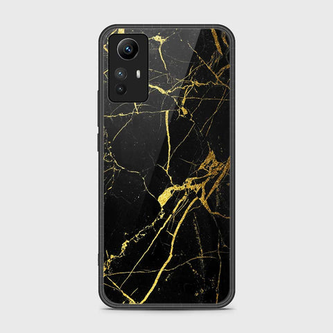 Xiaomi Redmi Note 12S Cover- Black Marble Series - HQ Ultra Shine Premium Infinity Glass Soft Silicon Borders Case