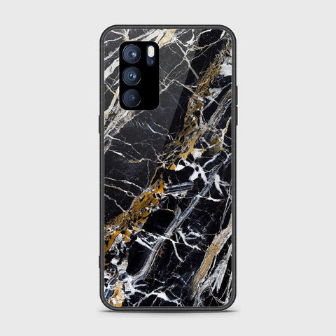 Oppo Reno 6 Pro 5G Cover - Black Marble Series - HQ Ultra Shine Premium Infinity Glass Soft Silicon Borders Case