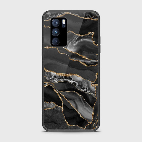 Oppo Reno 6 Pro 5G Cover - Black Marble Series - HQ Ultra Shine Premium Infinity Glass Soft Silicon Borders Case