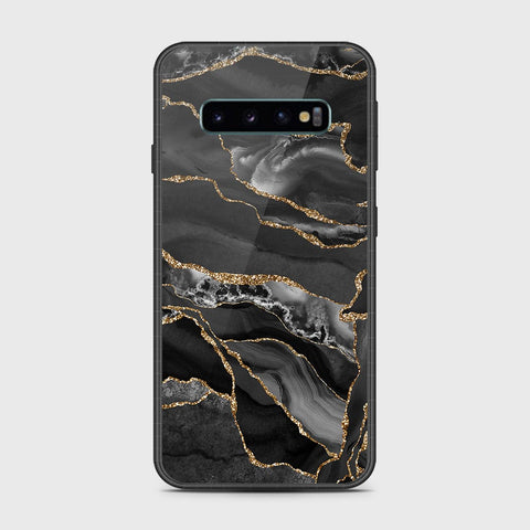 Samsung Galaxy S10 5G Cover- Black Marble Series - HQ Ultra Shine Premium Infinity Glass Soft Silicon Borders Case