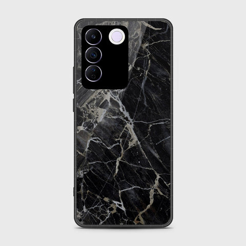 Vivo S16e Cover- Black Marble Series - HQ Ultra Shine Premium Infinity Glass Soft Silicon Borders Case