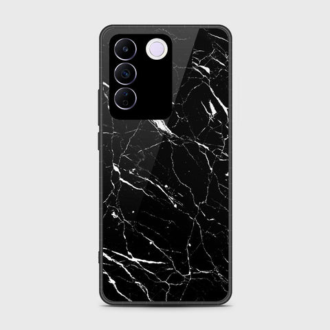 Vivo S16e Cover- Black Marble Series - HQ Ultra Shine Premium Infinity Glass Soft Silicon Borders Case