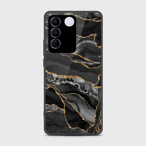 Vivo S16e Cover- Black Marble Series - HQ Ultra Shine Premium Infinity Glass Soft Silicon Borders Case