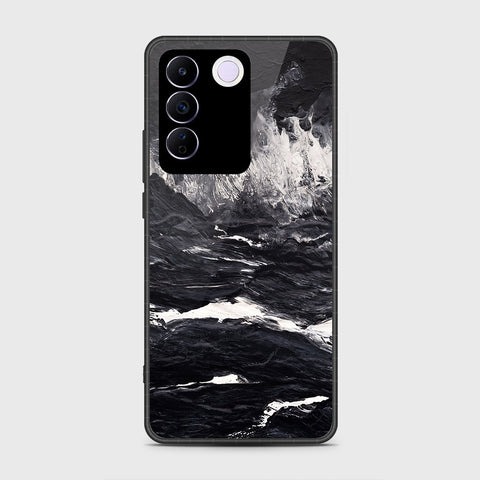 Vivo S16e Cover- Black Marble Series - HQ Ultra Shine Premium Infinity Glass Soft Silicon Borders Case