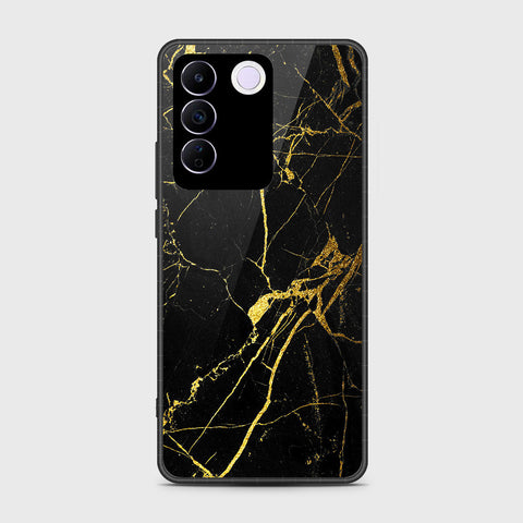 Vivo S16e Cover- Black Marble Series - HQ Ultra Shine Premium Infinity Glass Soft Silicon Borders Case