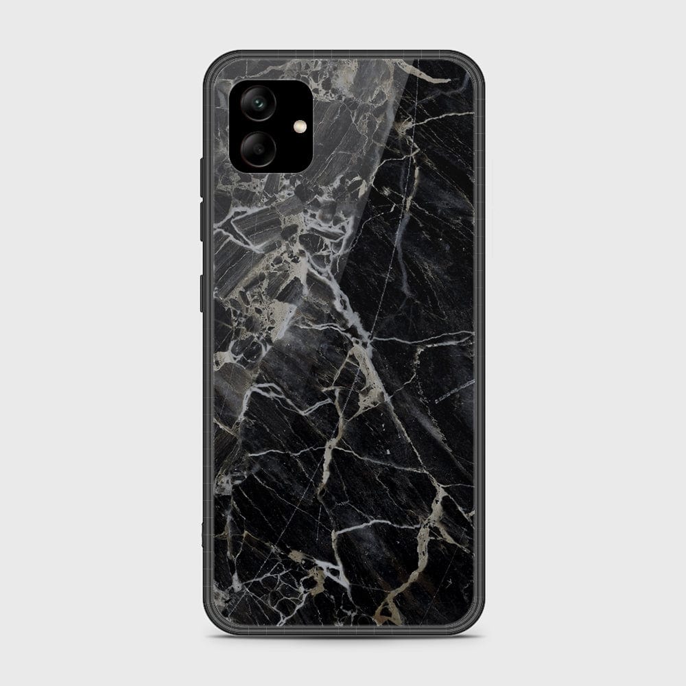 Samsung Galaxy A04 Cover- Black Marble Series - HQ Ultra Shine Premium Infinity Glass Soft Silicon Borders Case