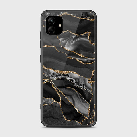 Samsung Galaxy A04 Cover- Black Marble Series - HQ Ultra Shine Premium Infinity Glass Soft Silicon Borders Case