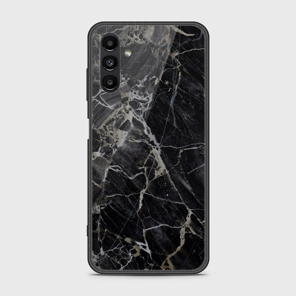 Samsung Galaxy A04s Cover- Black Marble Series - HQ Ultra Shine Premium Infinity Glass Soft Silicon Borders Case