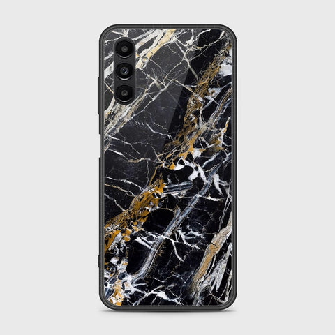 Samsung Galaxy A04s Cover- Black Marble Series - HQ Ultra Shine Premium Infinity Glass Soft Silicon Borders Case