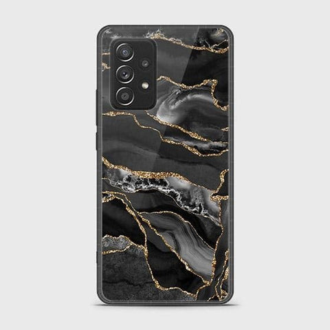 Samsung Galaxy A52 Cover - Black Marble Series - HQ Ultra Shine Premium Infinity Glass Soft Silicon Borders Case