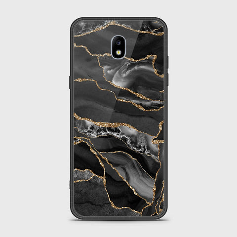 Samsung Galaxy J7 Pro / J7 2017 / J730 Cover - Black Marble Series - HQ Ultra Shine Premium Infinity Glass Soft Silicon Borders Case