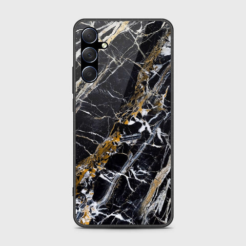 Samsung Galaxy M54 Cover- Black Marble Series - HQ Ultra Shine Premium Infinity Glass Soft Silicon Borders Case