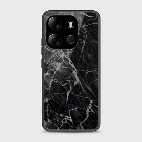 Infinix Smart 7 Cover- Black Marble Series - HQ Ultra Shine Premium Infinity Glass Soft Silicon Borders Case