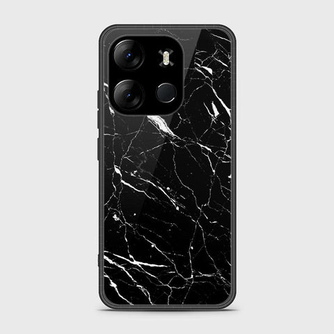 Tecno Spark Go 2023 Cover- Black Marble Series - HQ Ultra Shine Premium Infinity Glass Soft Silicon Borders Case